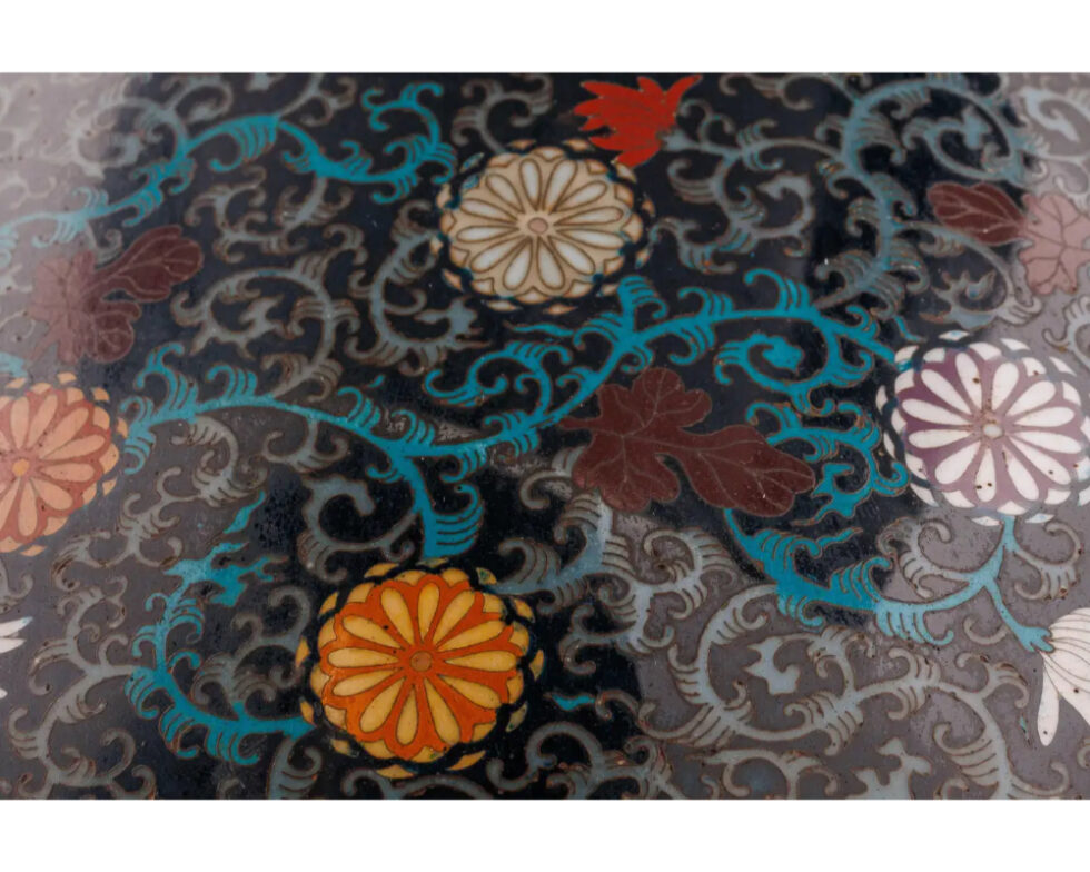 Large Pair of Japanese Cloisonne Enamel Vases Attributed to Honda Yasaburo - Image 16