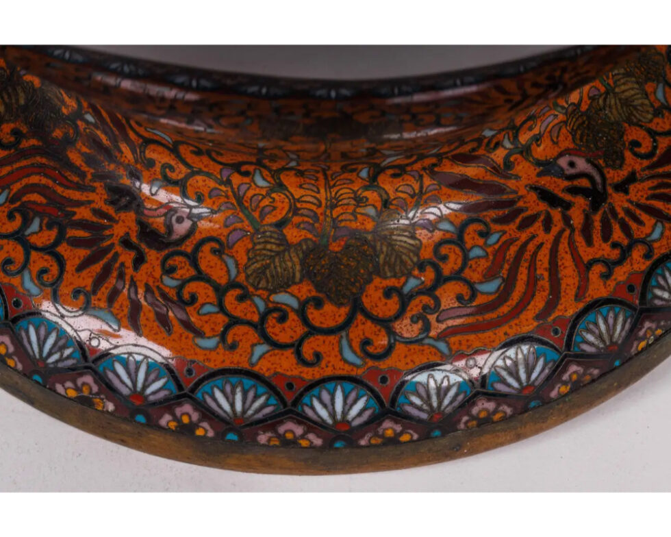 Large Pair of Meiji Period Japanese Cloisonne Enamel Double Dragon Vases - Image 7