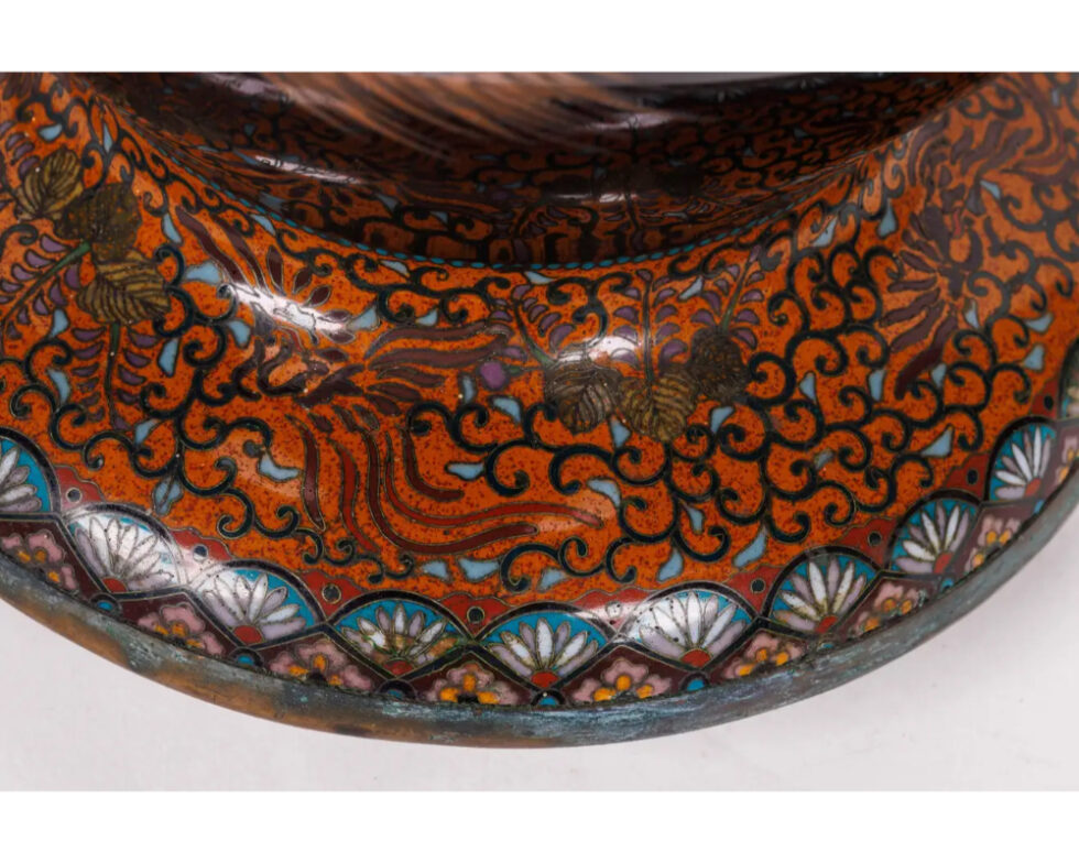 Large Pair of Meiji Period Japanese Cloisonne Enamel Double Dragon Vases - Image 17