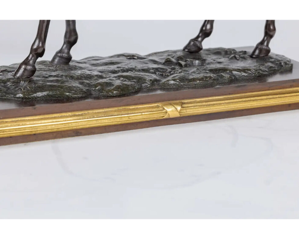Isidore-Jules Bonheur, A Rare Gilt and Patinated Bronze Jockey on A Horse - Image 13