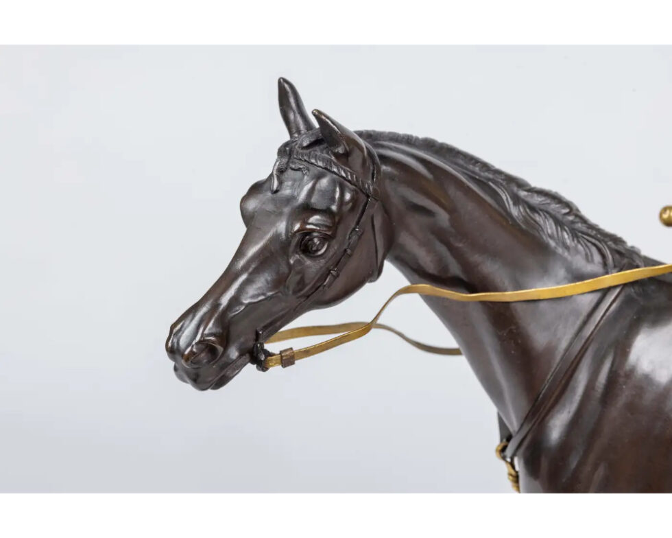 Isidore-Jules Bonheur, A Rare Gilt and Patinated Bronze Jockey on A Horse - Image 20