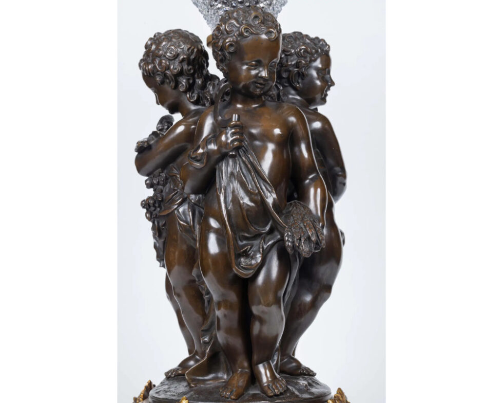 Mathurin Moreau, A Monumental French Bronze and Crystal Figural Centerpiece - Image 13
