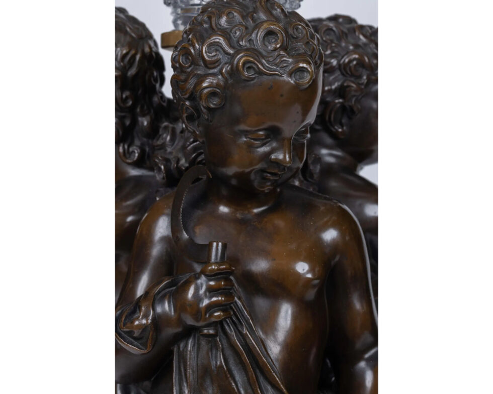 Mathurin Moreau, A Monumental French Bronze and Crystal Figural Centerpiece - Image 14