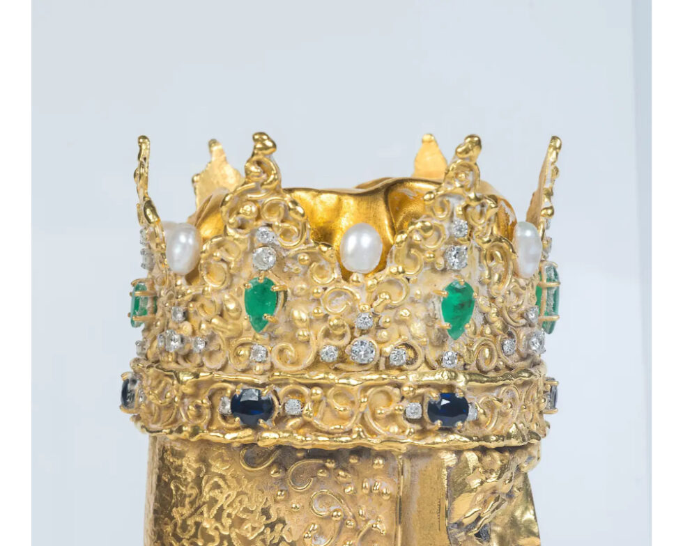 An 18K Gold and Gem Set Bust of a King, by George Weil London - Image 10