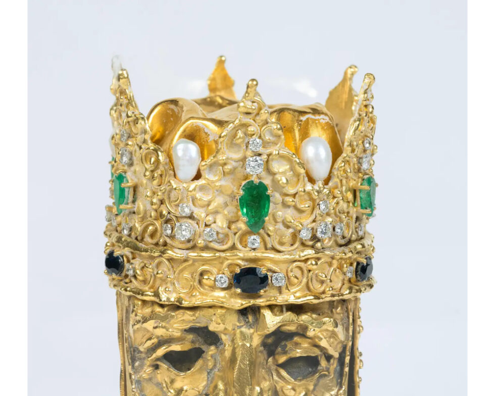 An 18K Gold and Gem Set Bust of a King, by George Weil London - Image 11