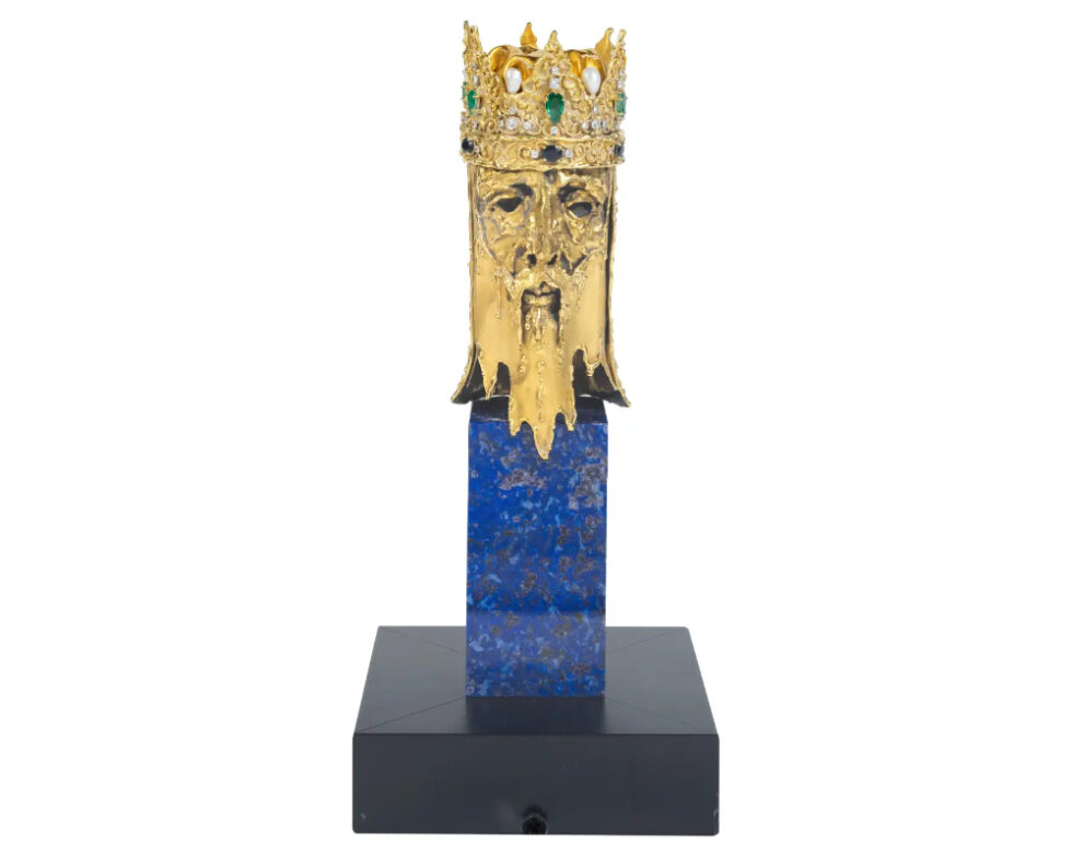 An 18K Gold and Gem Set Bust of a King, by George Weil London
