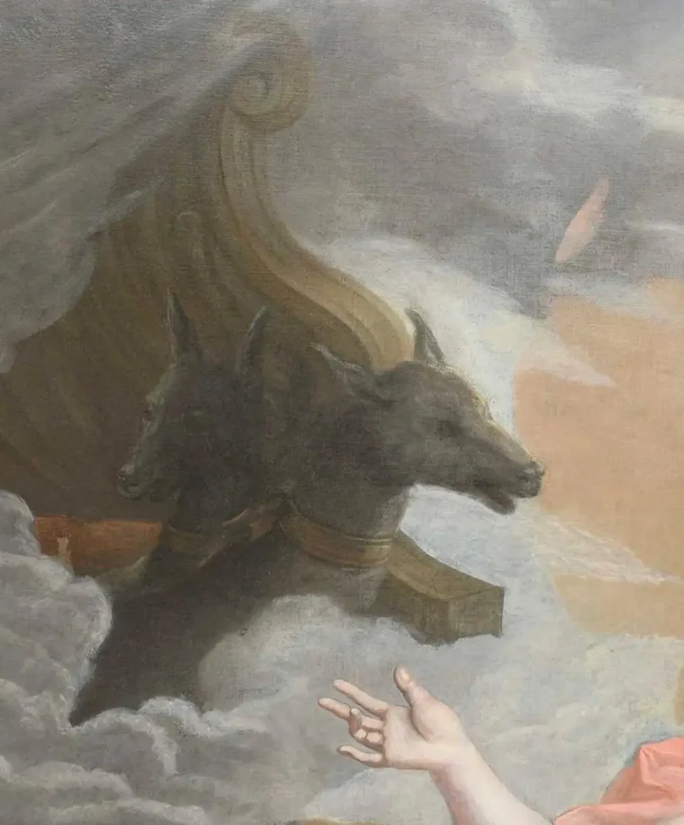 Jacques-Francois Delyen A Magnificent Pair of French Royal Paintings "Aurora and Diana" "Night and Day" 1752 - Image 2