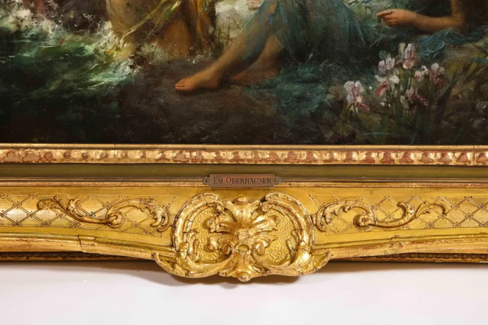 Emanuel Oberhauser “Mermaids and Nymphs” An Exceptional Oil on Canvas Painting - Image 9