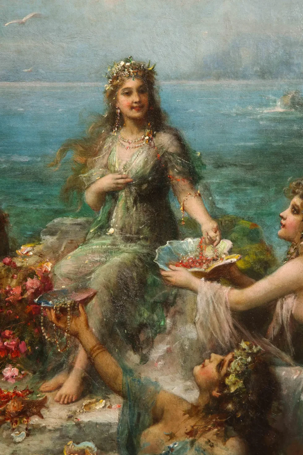 Emanuel Oberhauser “Mermaids and Nymphs” An Exceptional Oil on Canvas Painting - Image 4
