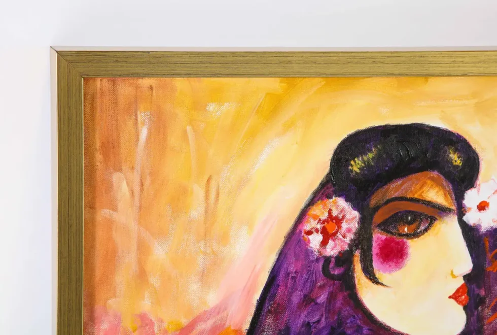 Nasser Ovissi, 'Iranian, Born 1934' "Three Seated Girls" Oil on Canvas Painting - Image 3