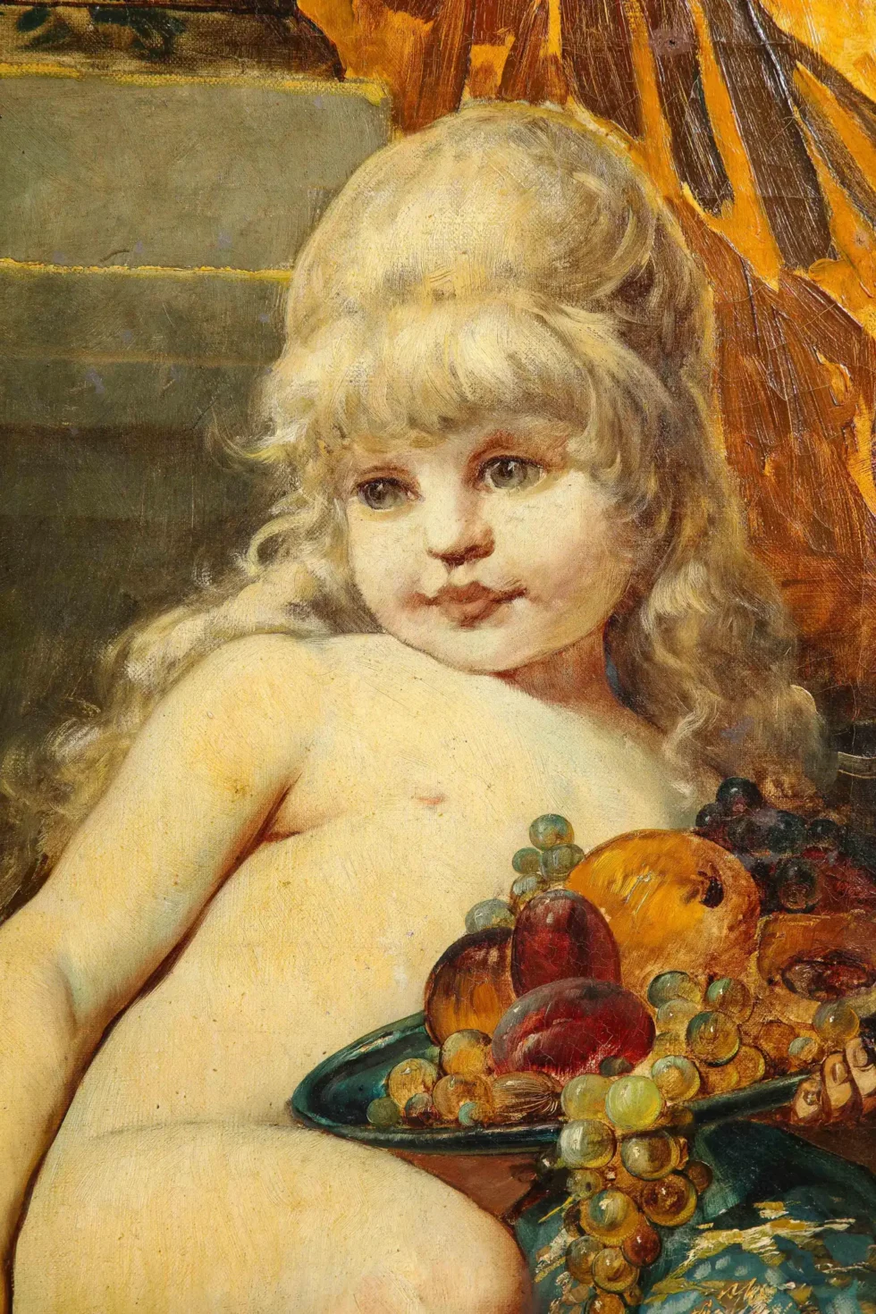 Palatial and Opulent Belle Epoque Giltwood & Oil on Canvas Three-Panel Screen - Image 4