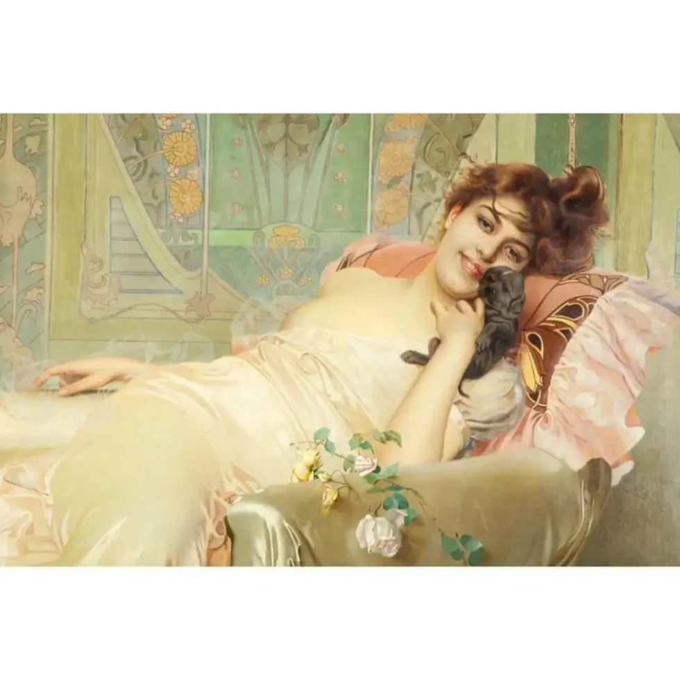 H. Guérault (French, 19th/20th Century) "The Little Prince" Oil on Canvas - Image 2