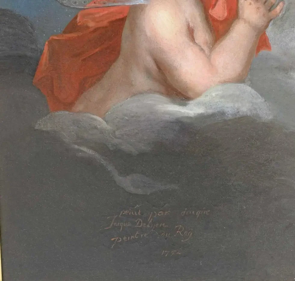 Jacques-Francois Delyen A Magnificent Pair of French Royal Paintings "Aurora and Diana" "Night and Day" 1752 - Image 6