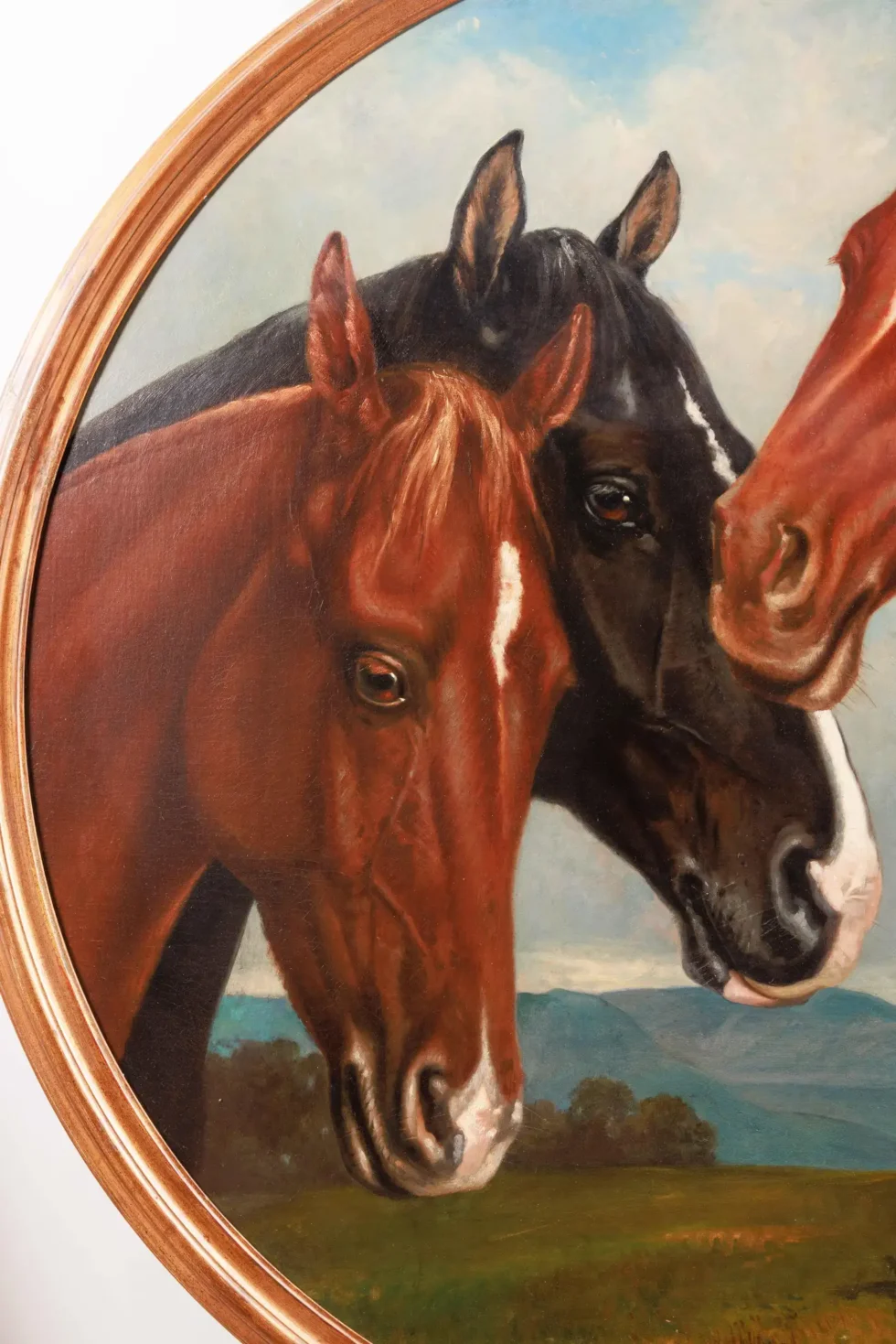 Frederick Rondel (American 1826-1892) A Large, Rare Painting of "Four Horses" - Image 7