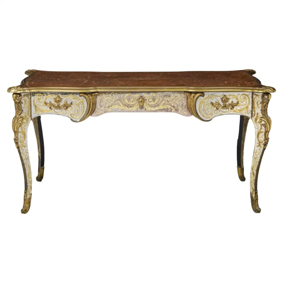 The Duke and Duchess of Windsor - An Exquisite Ormolu and Églomisé Bureau Plat