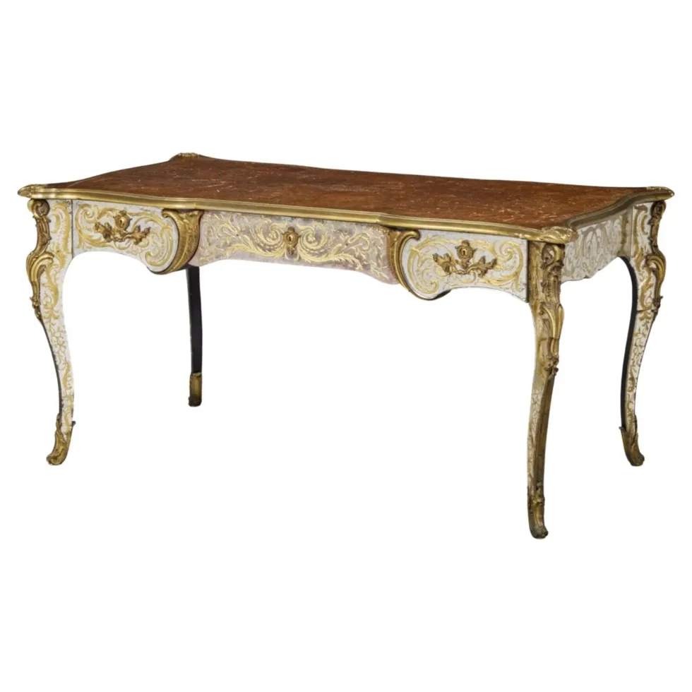 The Duke and Duchess of Windsor - An Exquisite Ormolu and Églomisé Bureau Plat - Image 2
