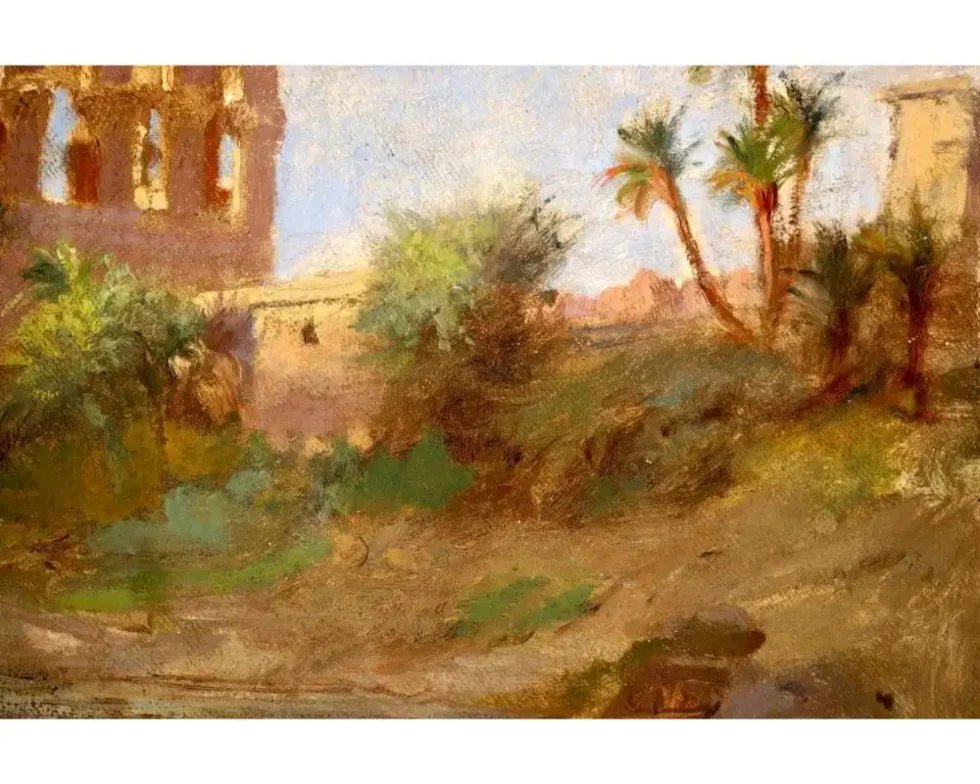 "The Kiosk of Trajan", A Rare Orientalist Landscape Painting - Image 9