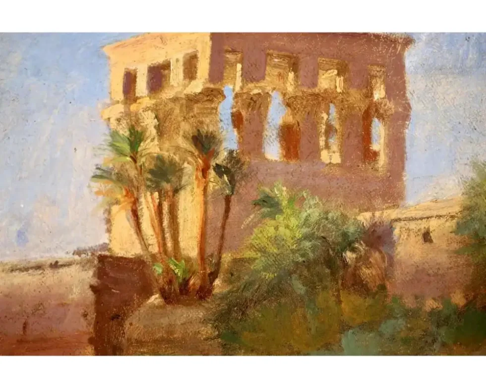 "The Kiosk of Trajan", A Rare Orientalist Landscape Painting - Image 5