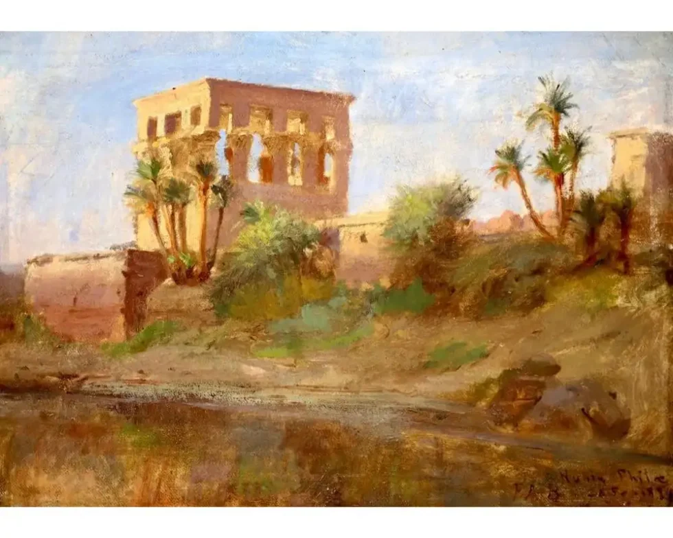 "The Kiosk of Trajan", A Rare Orientalist Landscape Painting - Image 3