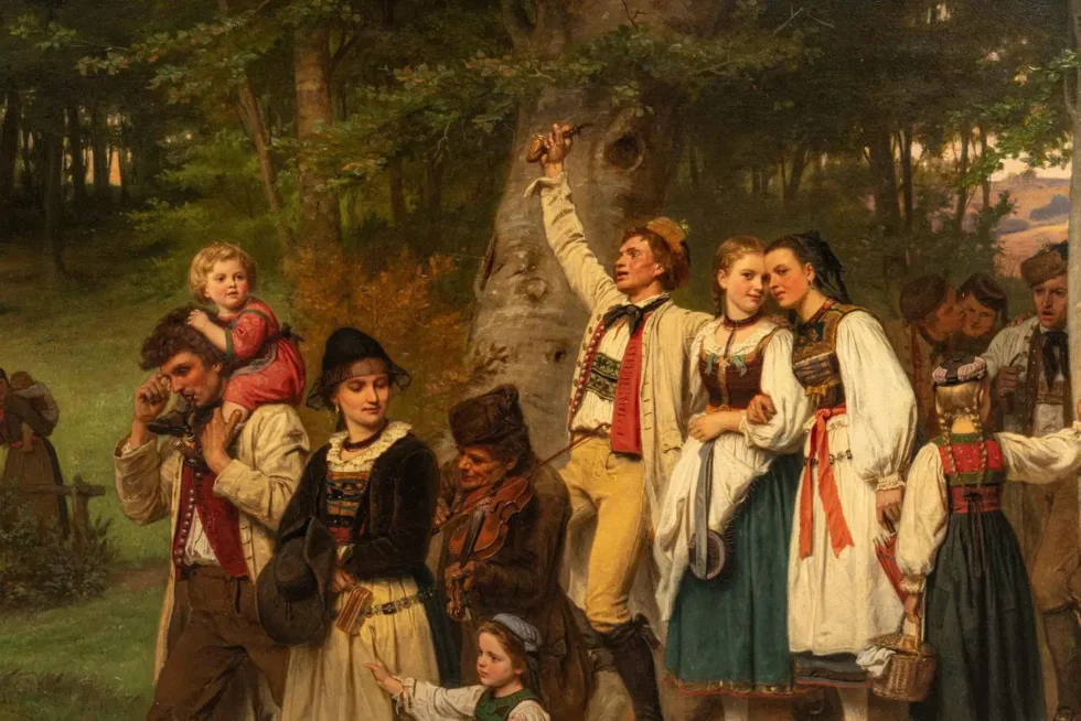 "The Walk Back Home" A Monumental "Exhibition" Painting by Carl Lasch - Image 7