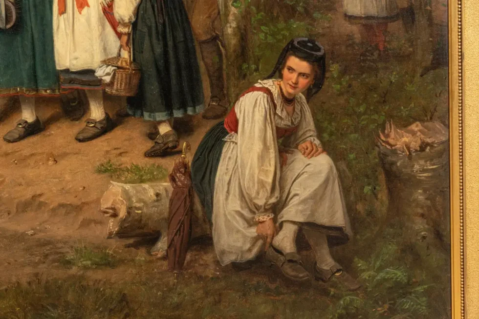 "The Walk Back Home" A Monumental "Exhibition" Painting by Carl Lasch - Image 6