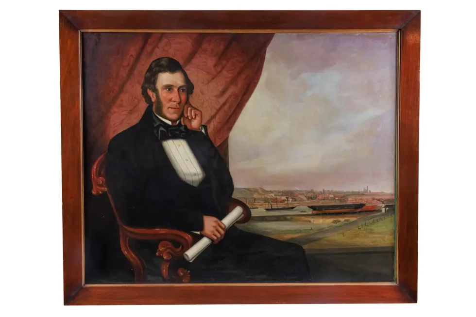 English School, A Rare Portrait of John Scott Russell and "The Great Eastern" 19th Century
