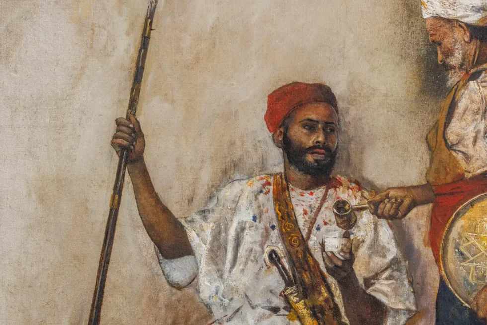 Edwin Lord Weeks (American, 1849-1903) "A Cup Of Coffee" An Orientalist Painting - Image 2