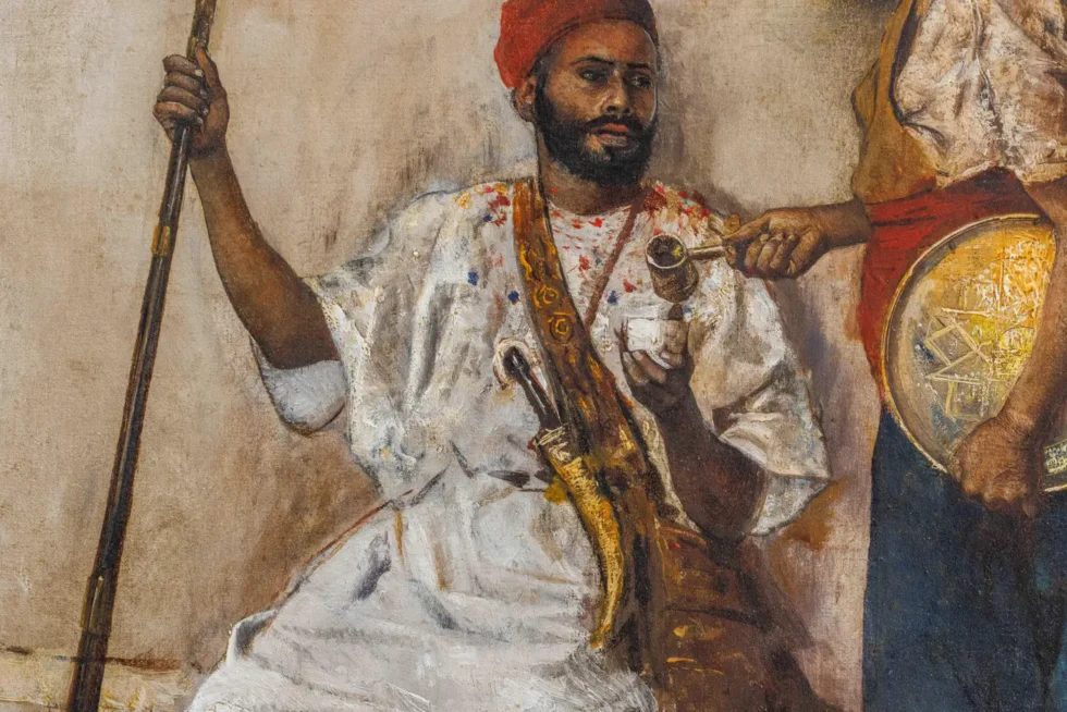 Edwin Lord Weeks (American, 1849-1903) "A Cup Of Coffee" An Orientalist Painting - Image 3