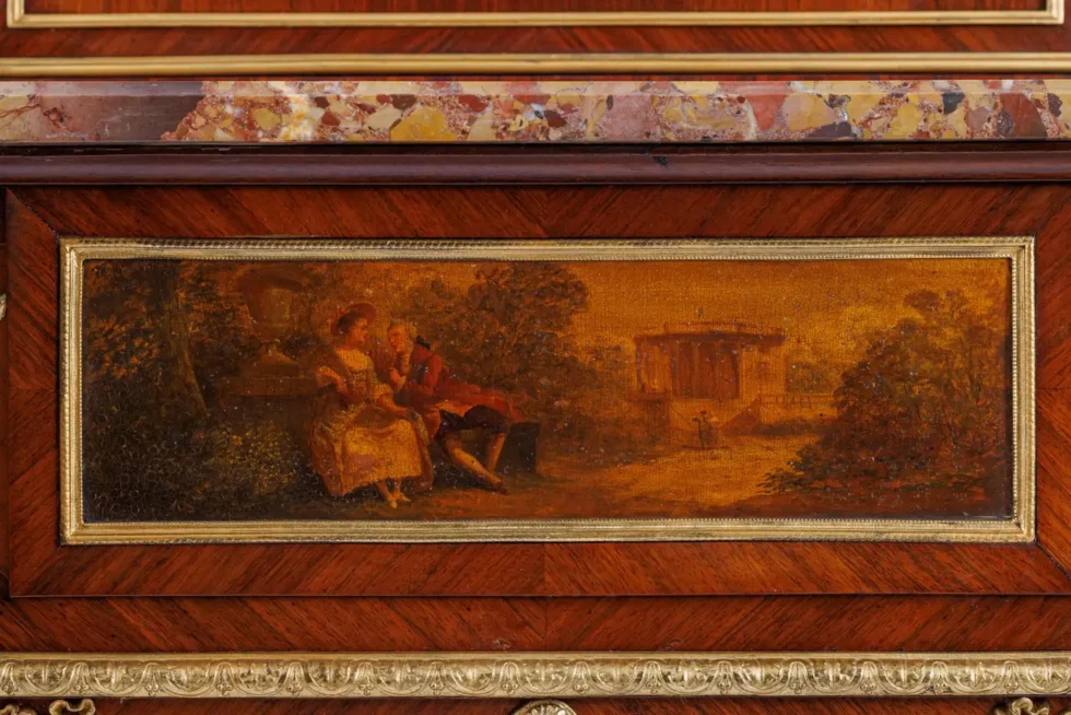 A French Ormolu Mounted Kingwood and Vernis Martin Console Table, Circa 1880 - Image 4