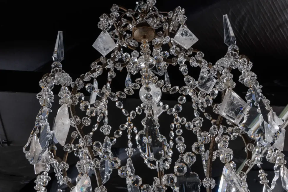 A Large and Exceptional Pair of French Rock Crystal and Glass Chandeliers - Image 5