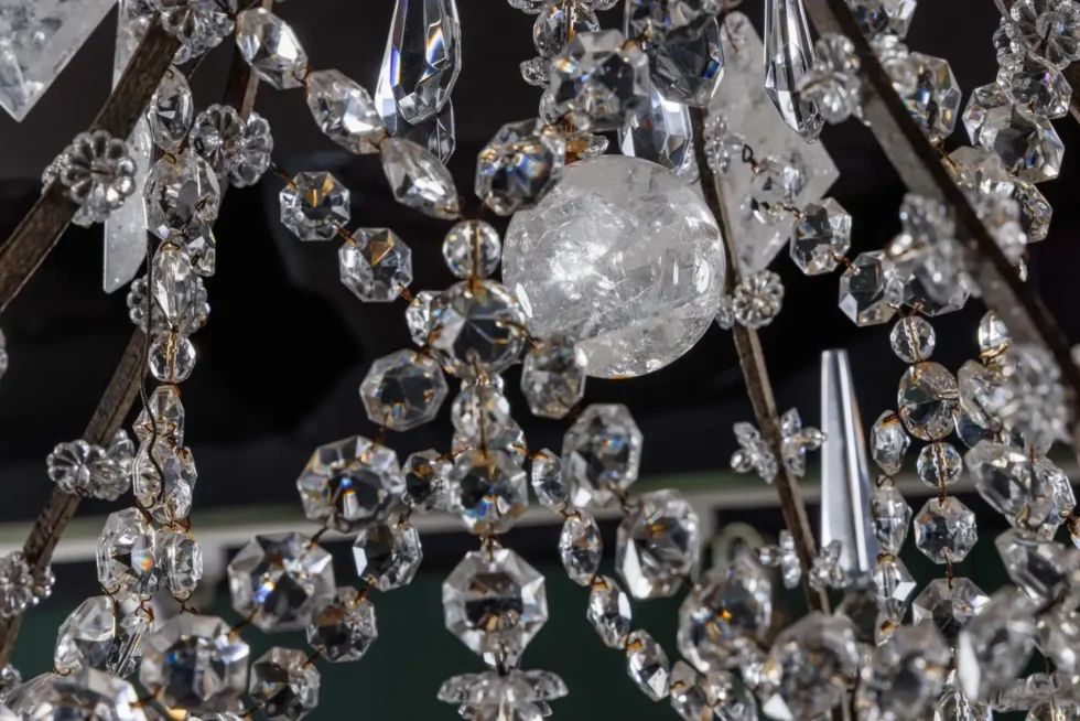 A Large and Exceptional Pair of French Rock Crystal and Glass Chandeliers - Image 8