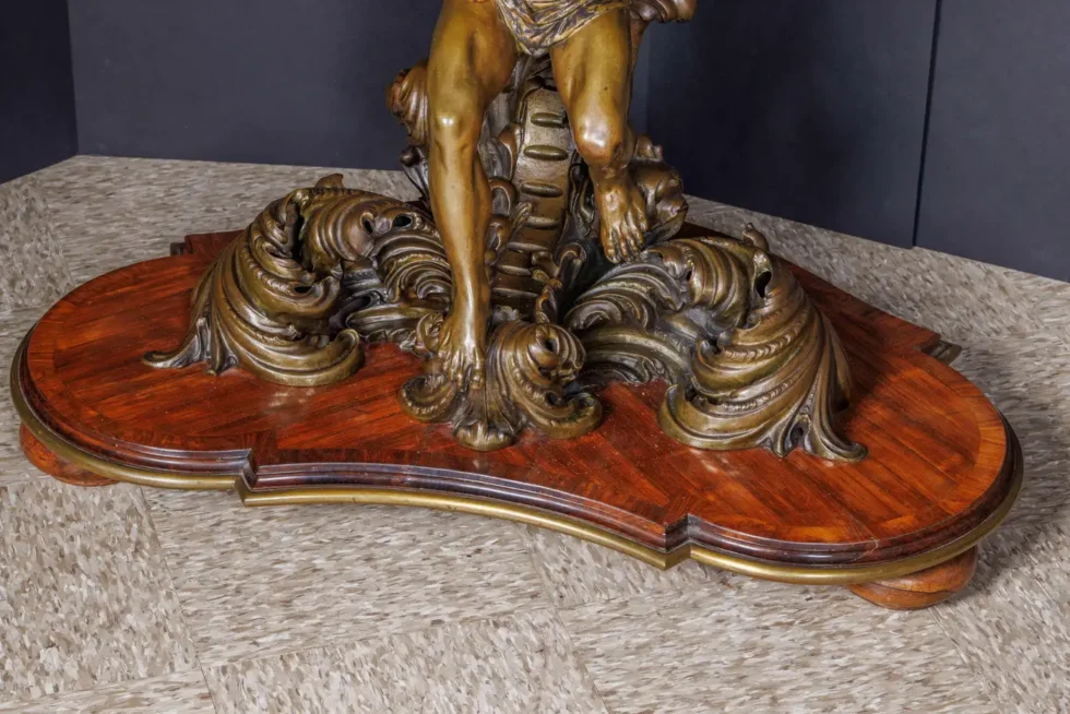 An Important Italian Kingwood and Patinated Bronze Figural Table, Circa 1870 - Image 4