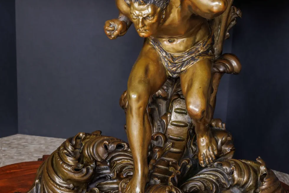 An Important Italian Kingwood and Patinated Bronze Figural Table, Circa 1870 - Image 6