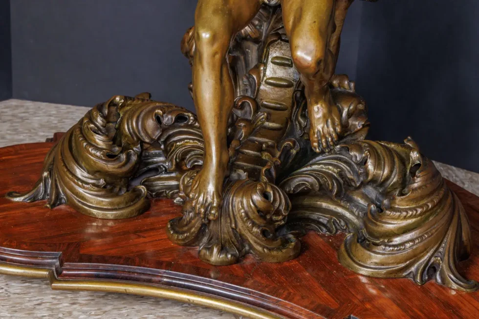 An Important Italian Kingwood and Patinated Bronze Figural Table, Circa 1870 - Image 7