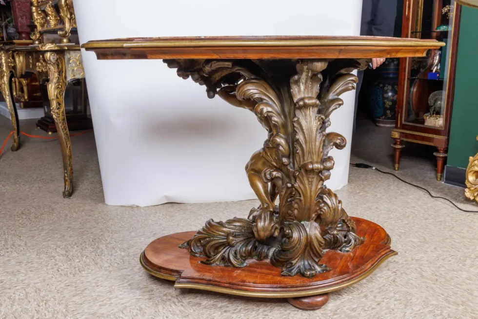 An Important Italian Kingwood and Patinated Bronze Figural Table, Circa 1870 - Image 10