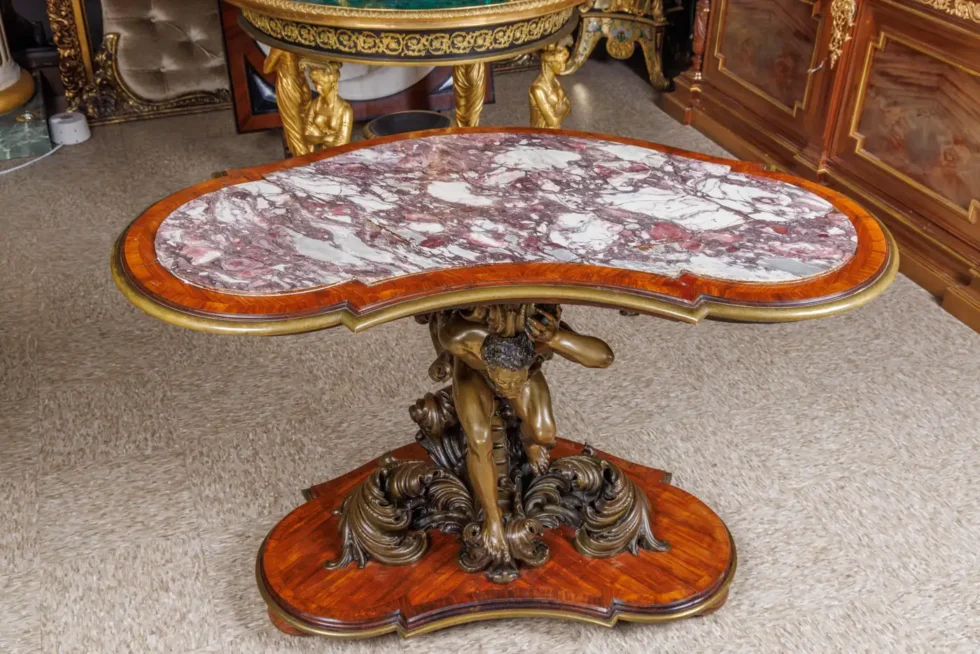 An Important Italian Kingwood and Patinated Bronze Figural Table, Circa 1870 - Image 11
