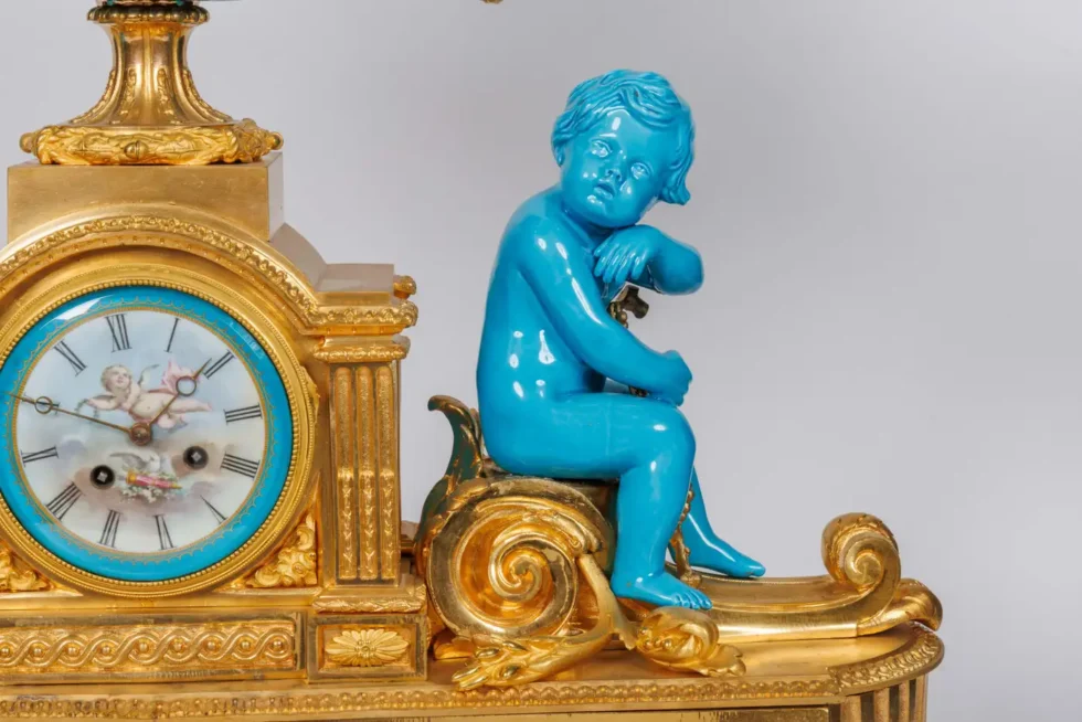 A Monumental and Exceptional French Ormolu and Turquoise Sevres Porcelain Clock - Image 13