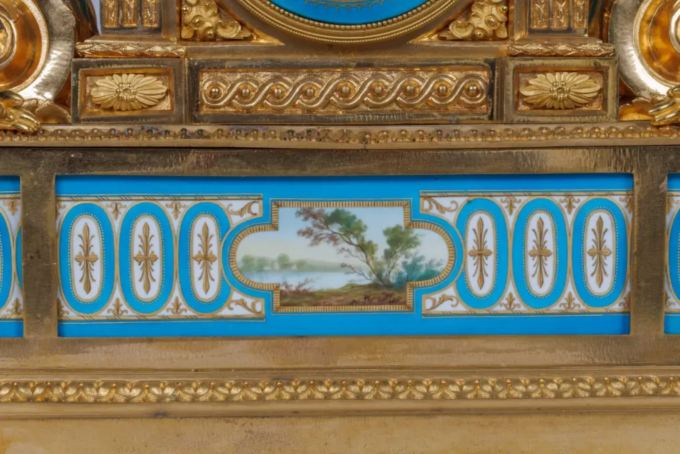 A Monumental and Exceptional French Ormolu and Turquoise Sevres Porcelain Clock - Image 11