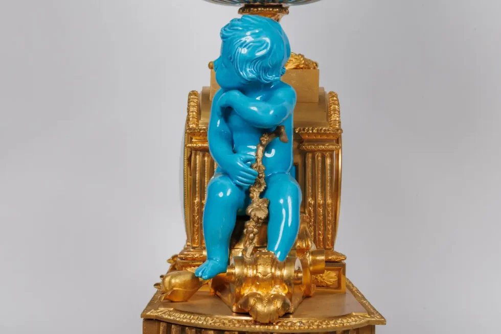 A Monumental and Exceptional French Ormolu and Turquoise Sevres Porcelain Clock - Image 7