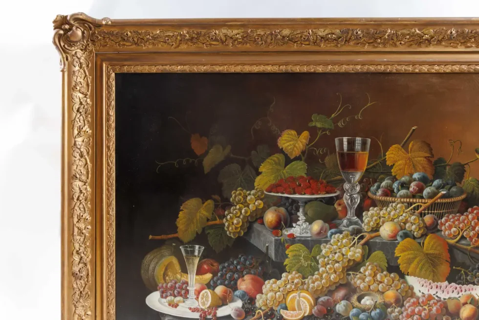 An Exceptional Two-Tiered Fruit Still Life Oil Painting, by Mary Mellen, C. 1850 - Image 2