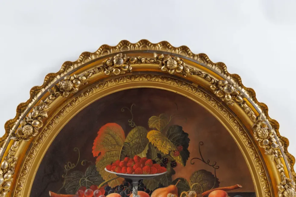 Severin Roesen (German/American, 1815-1882) Fruit Still Life with Wine Glass - Image 5