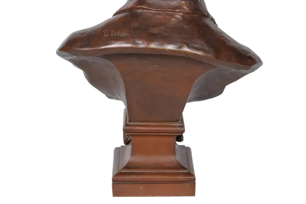 A Monumental, Richly Patinated Bronze Bust of Beethoven by G. Leroux - Image 8