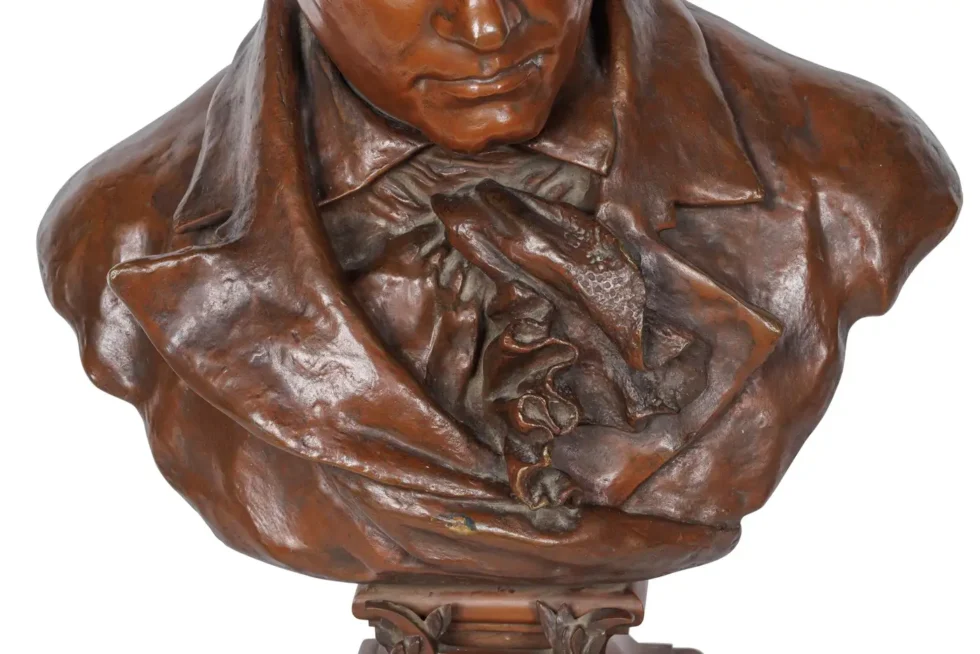 A Monumental, Richly Patinated Bronze Bust of Beethoven by G. Leroux - Image 9