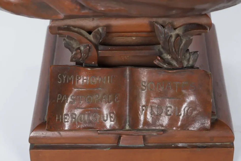 A Monumental, Richly Patinated Bronze Bust of Beethoven by G. Leroux - Image 10