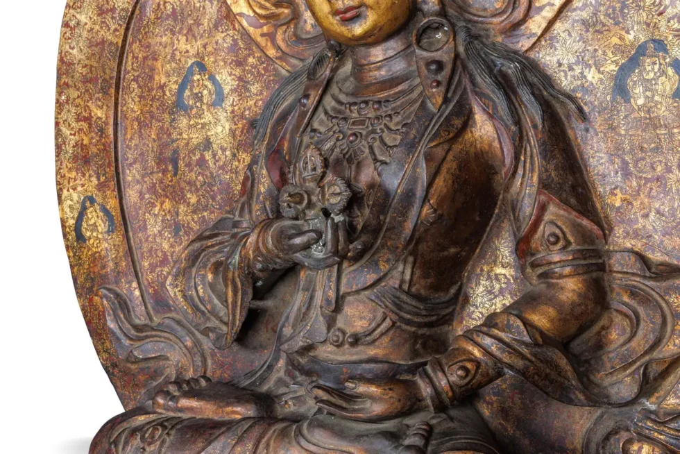 A Monumental Gilt-Lacquered Bronze Ornamental Buddha Sculpture of Vajravidarana - Image 3