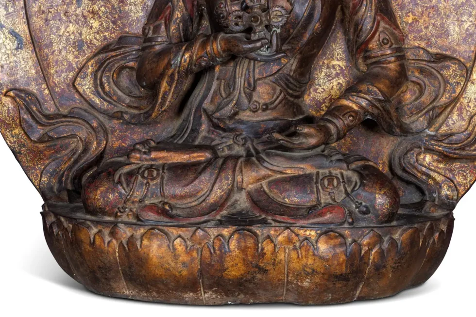 A Monumental Gilt-Lacquered Bronze Ornamental Buddha Sculpture of Vajravidarana - Image 7