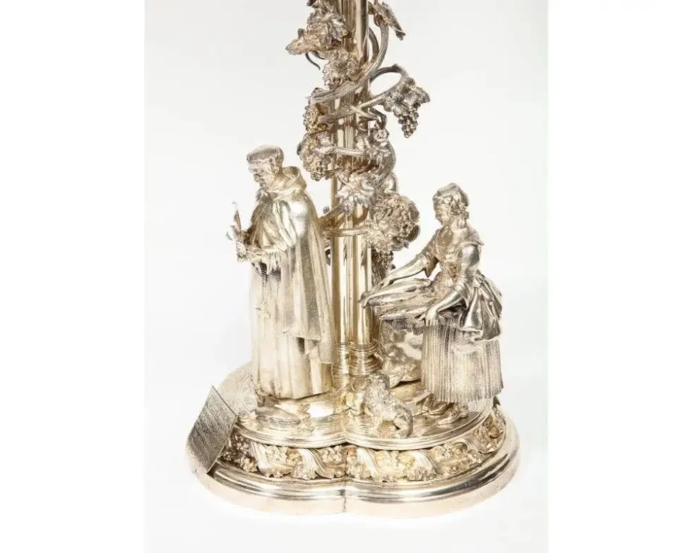 A Rare 1859 Elkington Silvered Bronze Victorian "Trophy" Centerpiece - Image 12