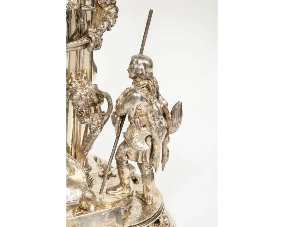 A Rare 1859 Elkington Silvered Bronze Victorian "Trophy" Centerpiece - Image 15