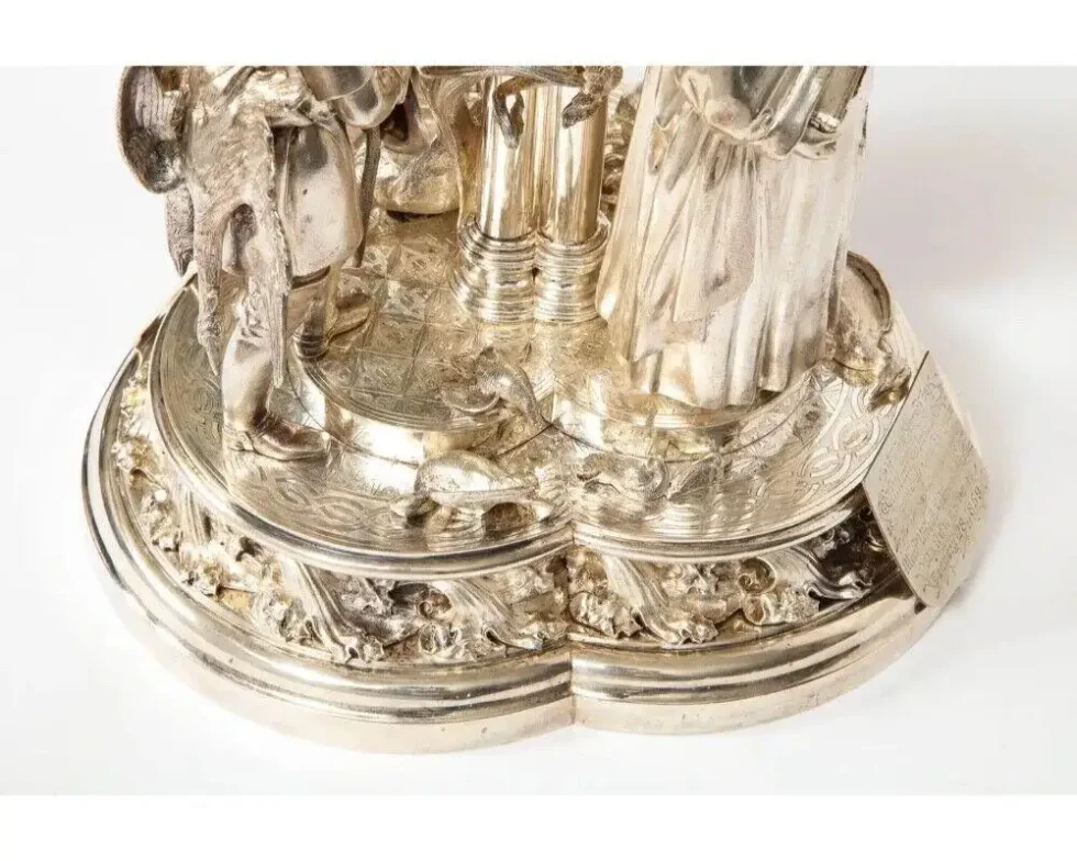A Rare 1859 Elkington Silvered Bronze Victorian "Trophy" Centerpiece - Image 17
