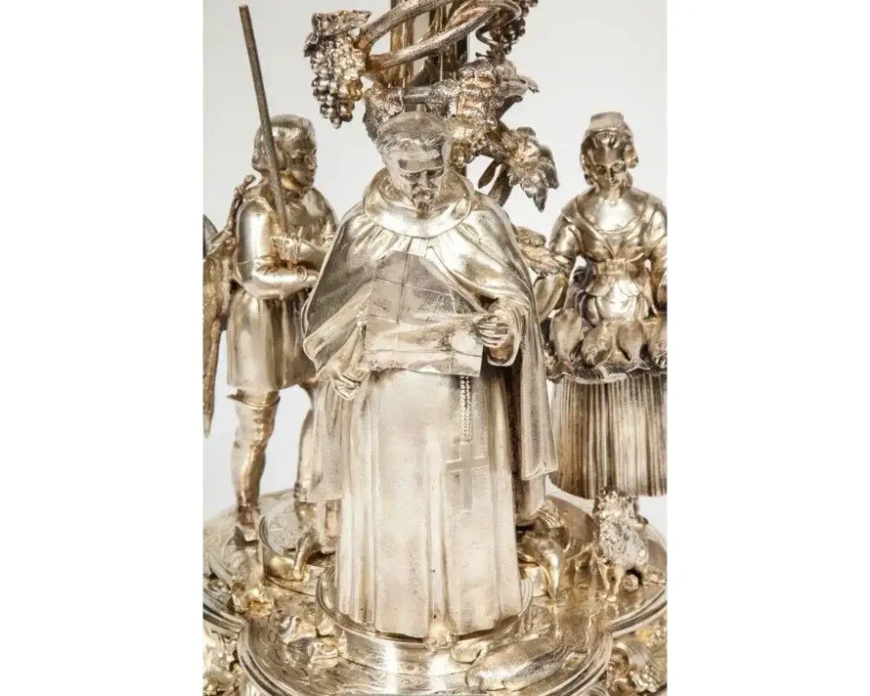 A Rare 1859 Elkington Silvered Bronze Victorian "Trophy" Centerpiece - Image 6